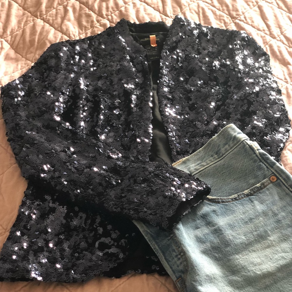 Navy blue Sequin blazer.